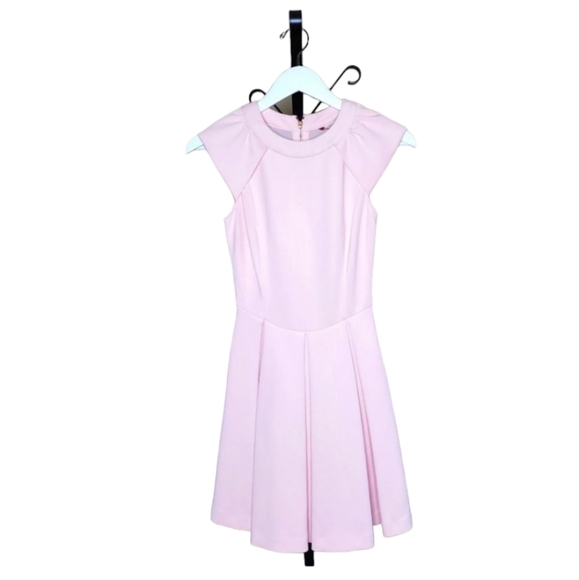 Ted Baker London Dresses & Skirts - Ted Baker London Pink Skater Dress with Cap Sleeves, Size 0